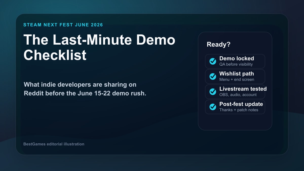 Steam Next Fest June 2026: The Last-Minute Demo Checklist